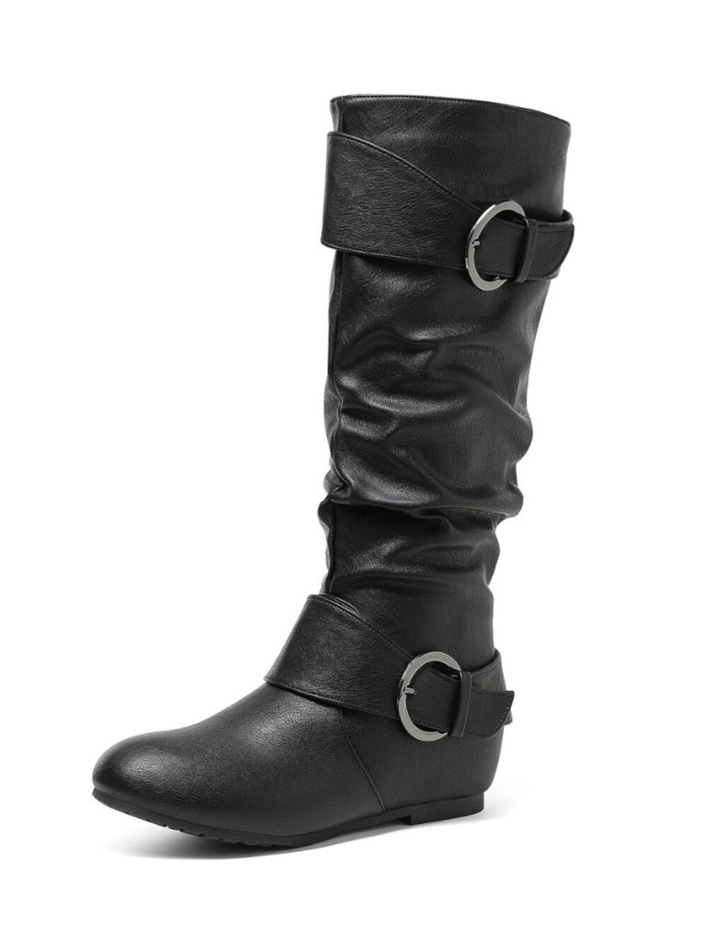 Women's Knee High Low Hidden Wedge Boots